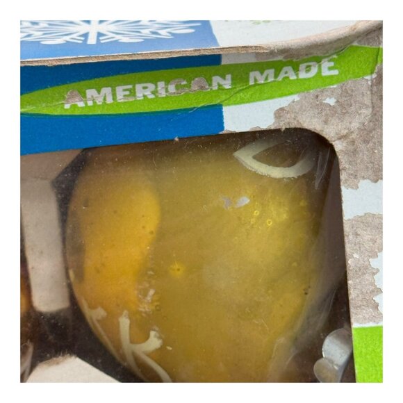 Vintage Gold Glass Christmas Ornaments Set Of 12 Coby Glass Handcrafted Glitter - Picture 10 of 10